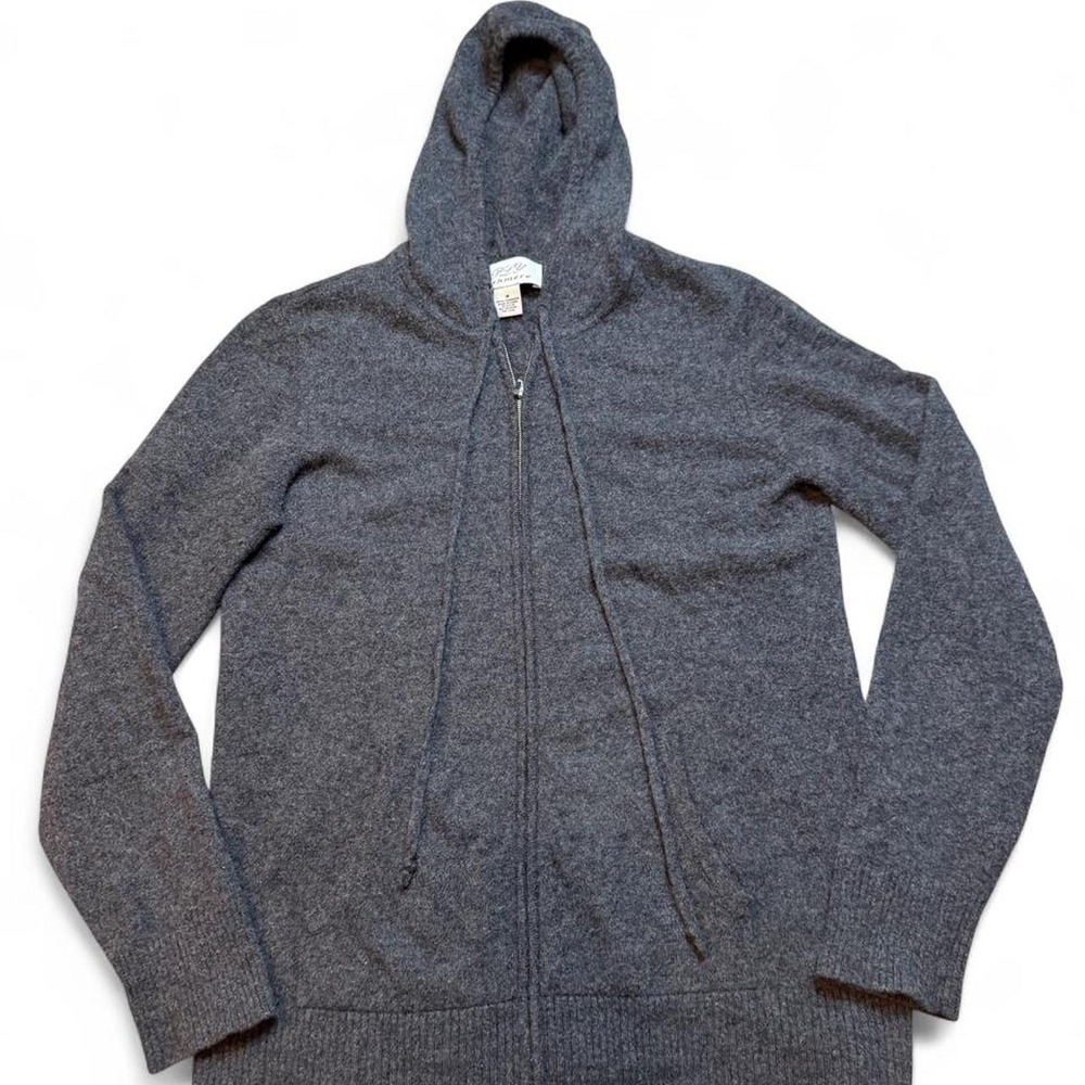 PLY Gray cashmere classic preppy casual zip up hoodie size medium
